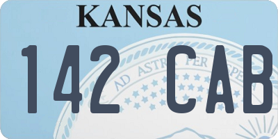 KS license plate 142CAB
