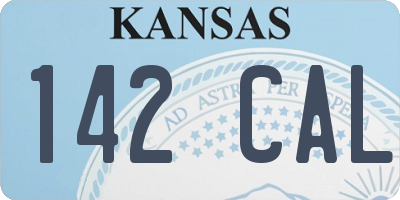 KS license plate 142CAL