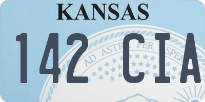 KS license plate 142CIA