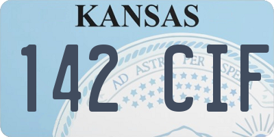 KS license plate 142CIF
