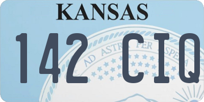 KS license plate 142CIQ