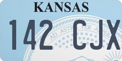 KS license plate 142CJX