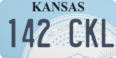 KS license plate 142CKL