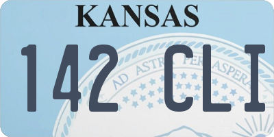 KS license plate 142CLI
