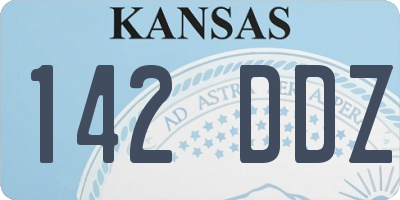 KS license plate 142DDZ