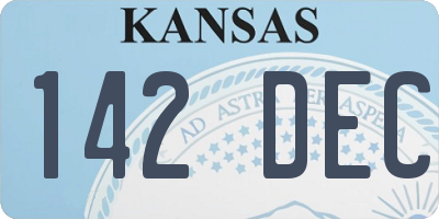 KS license plate 142DEC