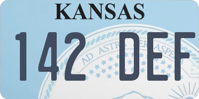 KS license plate 142DEF