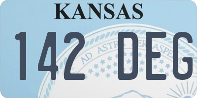 KS license plate 142DEG