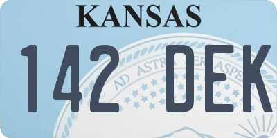 KS license plate 142DEK