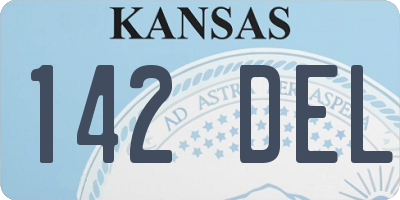 KS license plate 142DEL