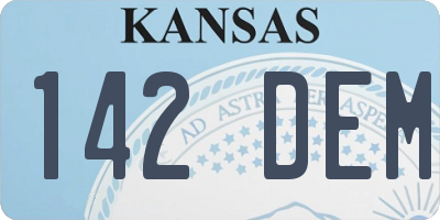 KS license plate 142DEM
