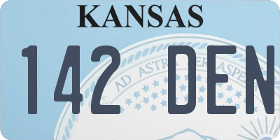 KS license plate 142DEN