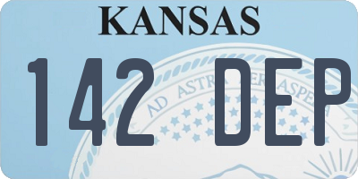 KS license plate 142DEP