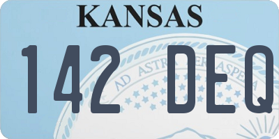 KS license plate 142DEQ