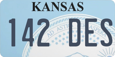 KS license plate 142DES