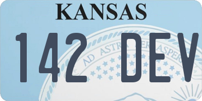 KS license plate 142DEV