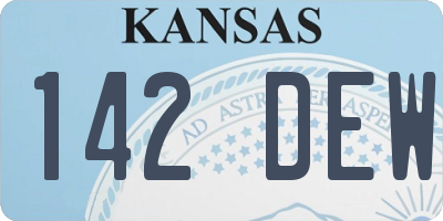 KS license plate 142DEW