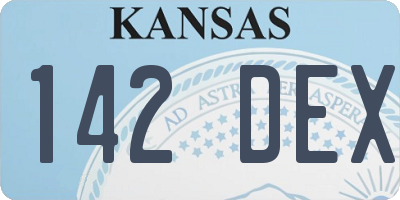 KS license plate 142DEX