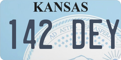 KS license plate 142DEY
