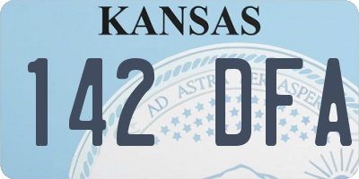 KS license plate 142DFA