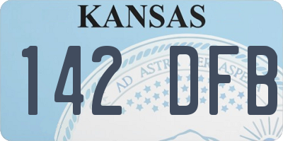 KS license plate 142DFB