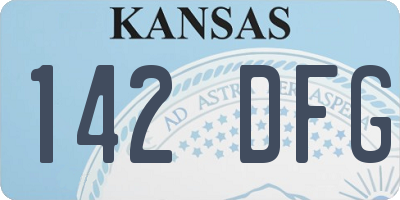 KS license plate 142DFG