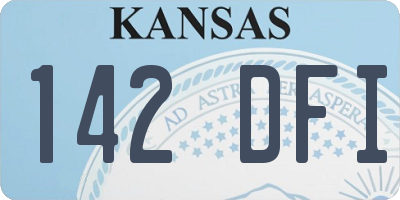 KS license plate 142DFI