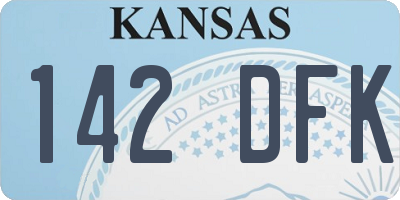 KS license plate 142DFK