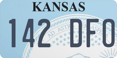KS license plate 142DFO