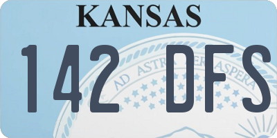KS license plate 142DFS