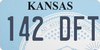KS license plate 142DFT