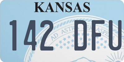 KS license plate 142DFU