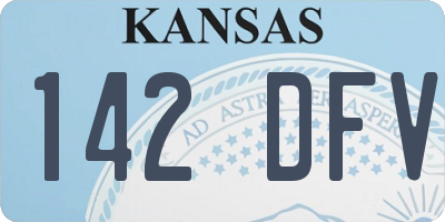 KS license plate 142DFV