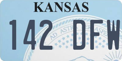 KS license plate 142DFW