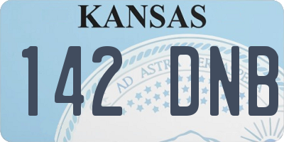 KS license plate 142DNB