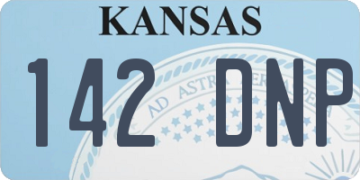 KS license plate 142DNP