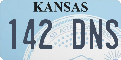 KS license plate 142DNS