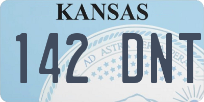 KS license plate 142DNT