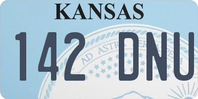 KS license plate 142DNU