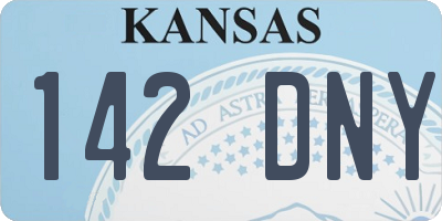 KS license plate 142DNY