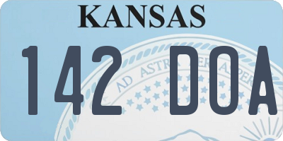 KS license plate 142DOA