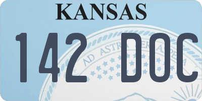 KS license plate 142DOC