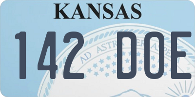 KS license plate 142DOE