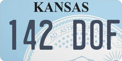 KS license plate 142DOF