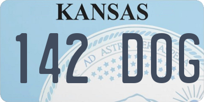 KS license plate 142DOG