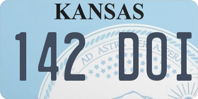 KS license plate 142DOI
