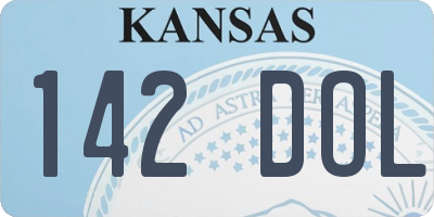 KS license plate 142DOL