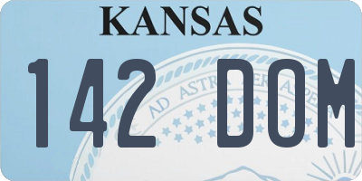 KS license plate 142DOM