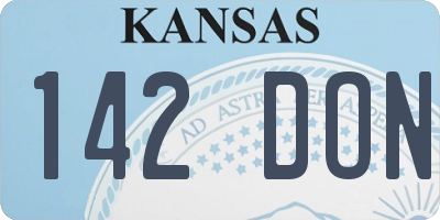 KS license plate 142DON