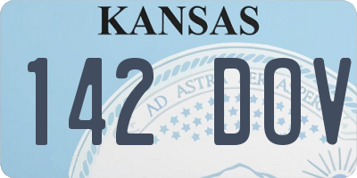 KS license plate 142DOV
